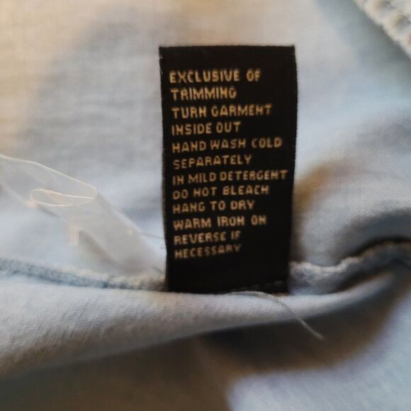 DG2 by Diane Gilman Womens Blue Floral Bell Sleeves Denim Blouse Sz M NWT - Picture 9 of 10